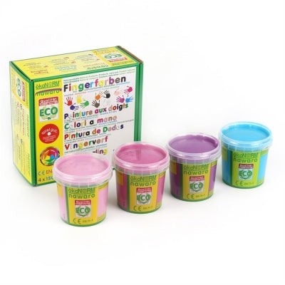 Fingermaling, 4 stk., rosa/lilla/pink/turkis, ÖkoNorm