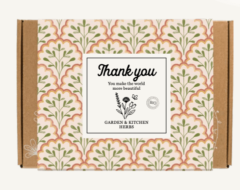 Blomsterfrø, Lille gaveboks, Thank you, Blossombs