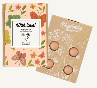 Blomsterfrø, Mini gaveboks, With love, Blossombs