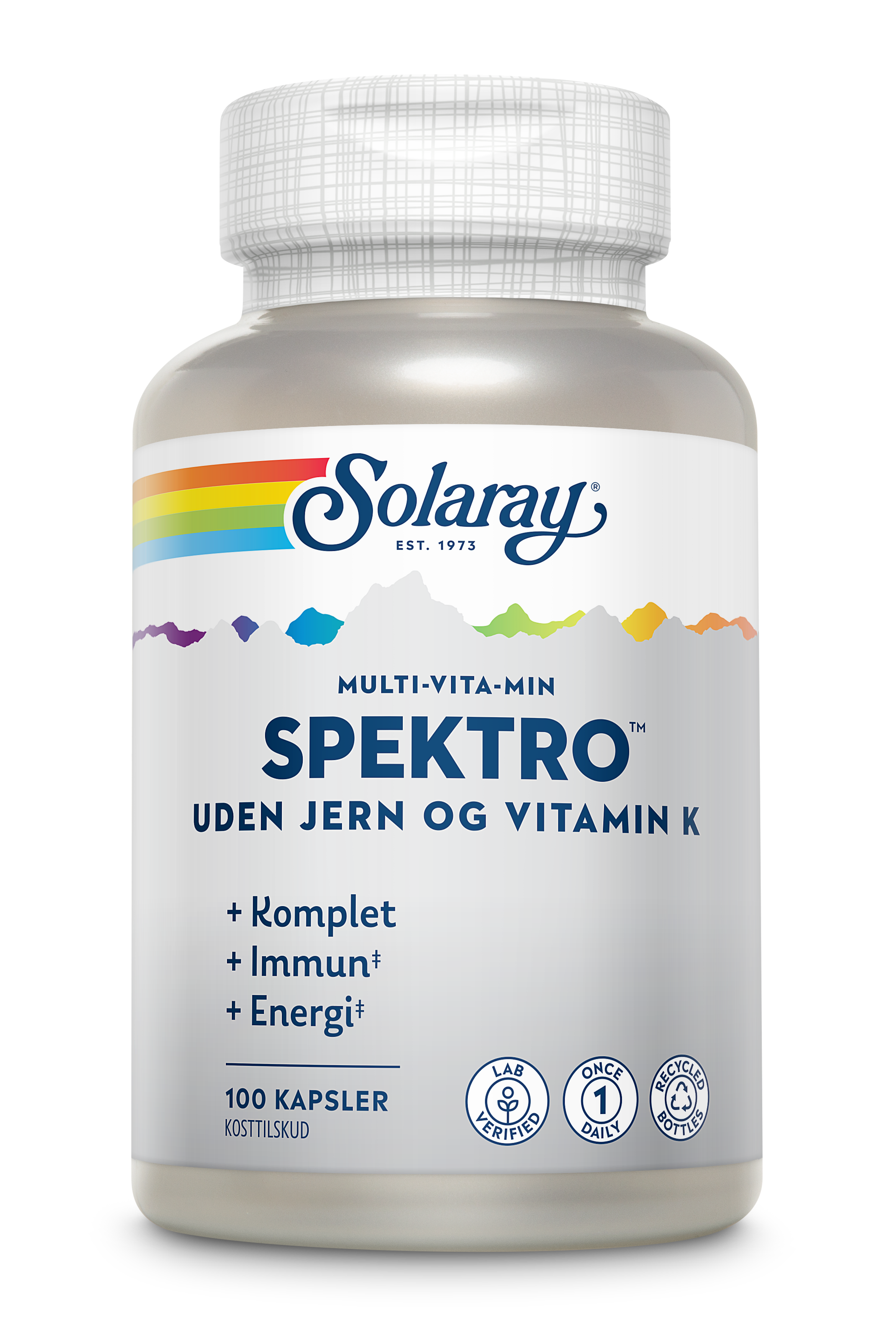 Spektro Multi-Vita-Min uden jern og vit. K., 100 kap., Solaray