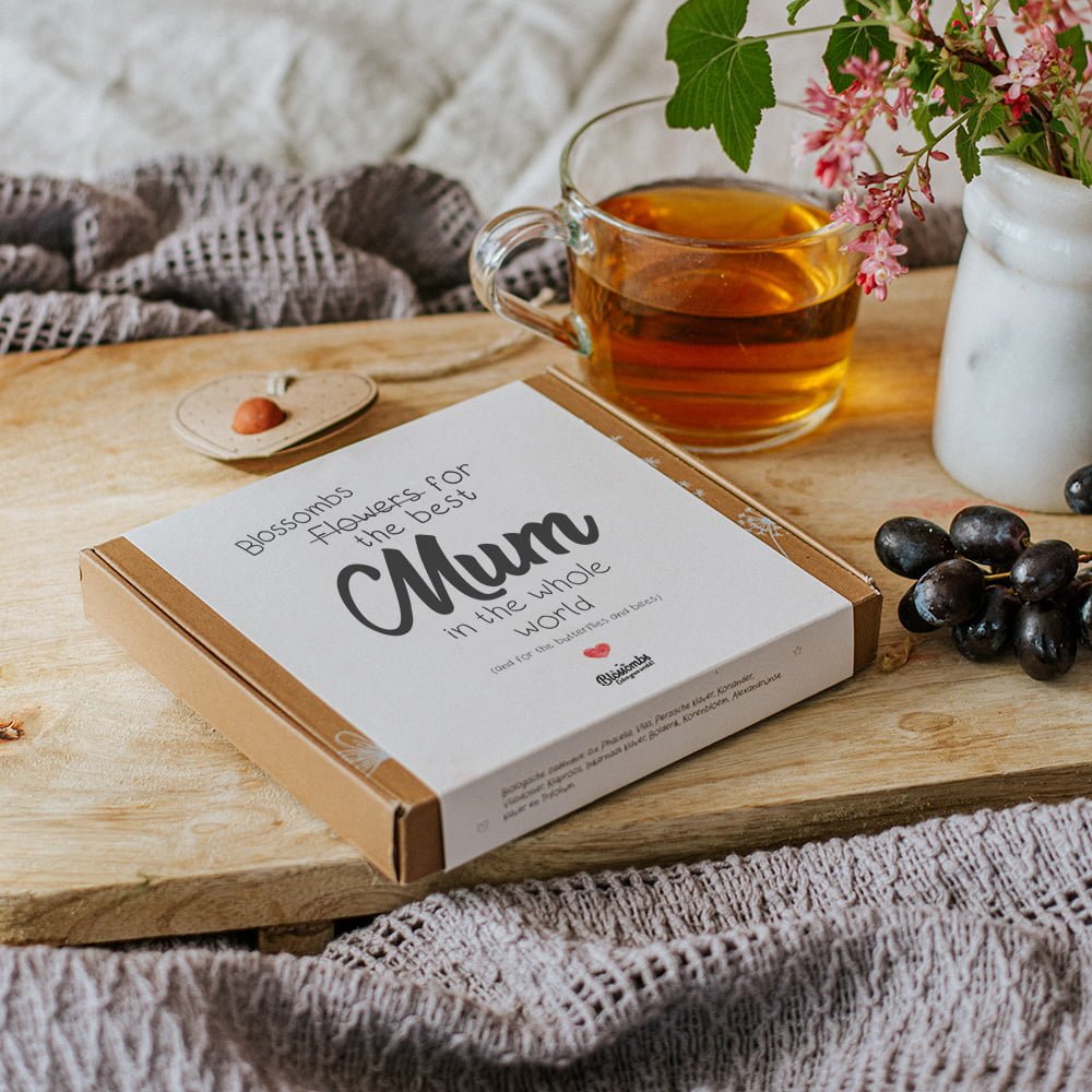 Blomsterfrø, Mellem gaveboks, Mors dag, Tekst, Blossombs