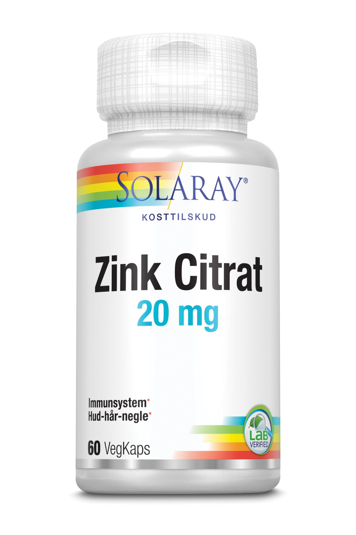 Zink Citrat 20 mg, 60 kap., Solaray