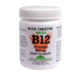 B12 mega vitamin 500 ug, 60 tab., Natur Drogeriet
