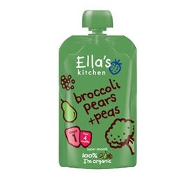 Babymos m/broccoli, pære & ærter, 4 mdr, Ellas Kitchen
