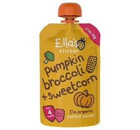Babymos m/græskar, broccoli & søde majs, 4 mdr, Ellas Kitchen