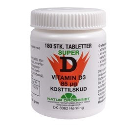 D3-vitamin 85 mcg, Super D, 180 tab., Natur Drogeriet