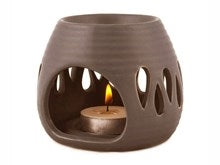 Duftlampe m/dråbehulmønster, brun