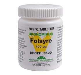 Folsyre Økonomikøb 400 µg, 180 tab., Natur Drogeriet