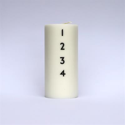 Julelys - Adventslys, sorte tal, Åbenlys (kalenderlys)