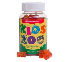 Multivitamin m/jordbær, 60 stk., Kids Zoo