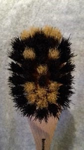 Opvaskebørste Svaj m/ Ansigt, Hestehalehår, 26 cm, Olieret bøgetræ, Bornholmerbørsten