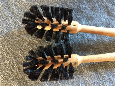 Glasbørste Rund Lang 32 cm m/sort hestehalehår, Olieret bøgetræ, Bornholmerbørsten