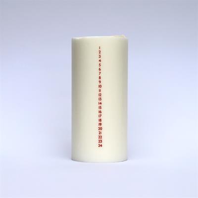 Julelys - Kalenderlys, røde tal, Åbenlys