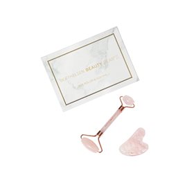 Gaveæske, Gua Sha & Ansigtsrolle Rosa Quartz