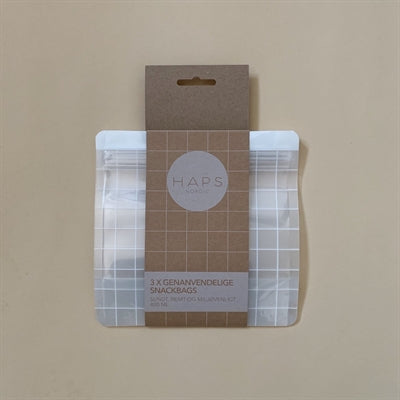 Snack bag, 400 ml., Check mønster, HAPS Nordic