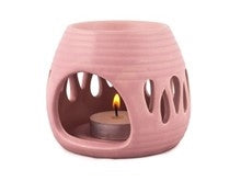 Duftlampe m/dråbehulmønster, lyserød