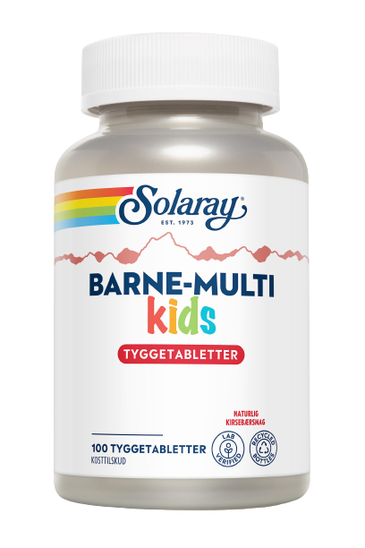 Barne-Multi tyggevitaminer børn, 100 tab., Solaray