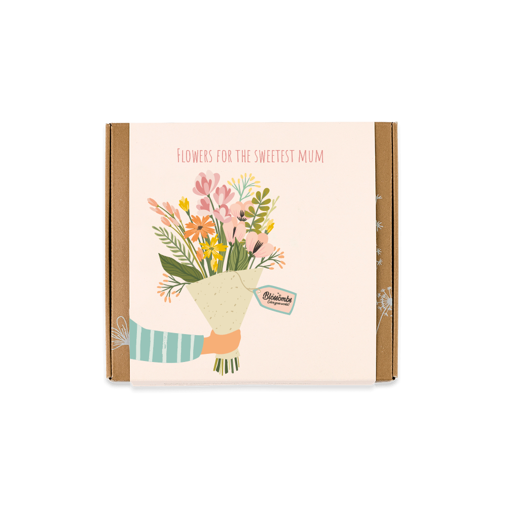 Blomsterfrø, Mellem gaveboks, Mors dag, Flowers for the sweetest mum, Blossombs