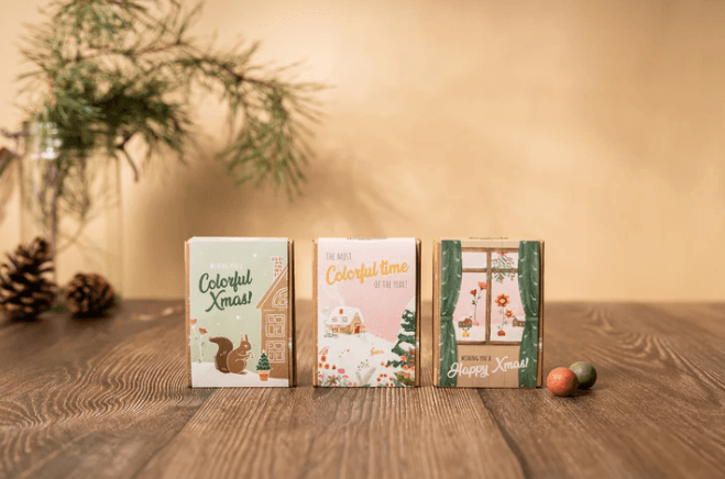 Blomsterfrø, Mini gaveboks, Happy x-mas, Blossombs