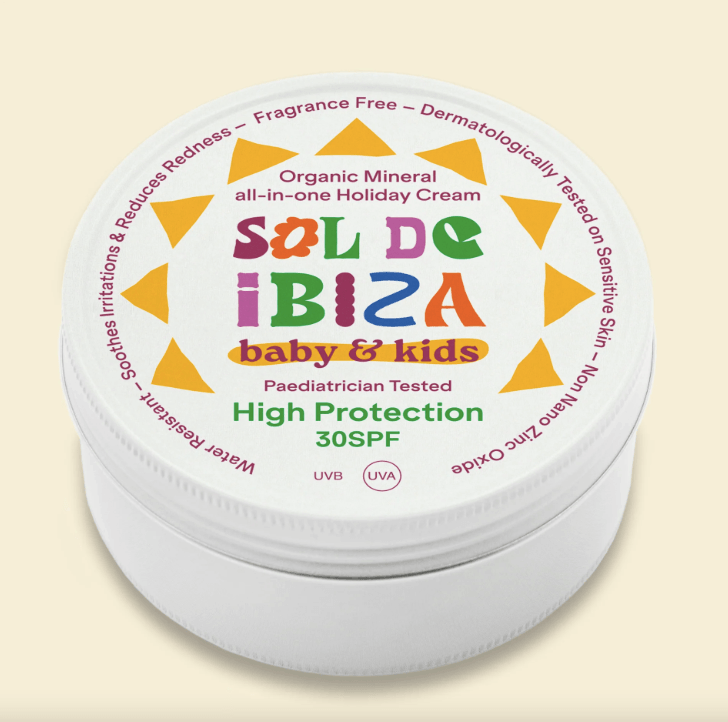 Solcreme baby & kids, SPF30, Med fysisk filter, Sol de Ibiza