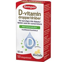 D-vitamin dråber m/bakteriekultur, BioGaia/Semper