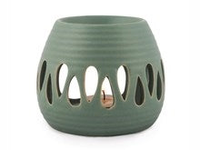 Duftlampe m/dråbehulmønster, grøn