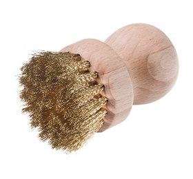 Grydebørste rund i bøgetræ m/messingbørster