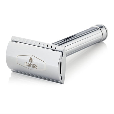 Barberskraber, dobbeltsidet i krom & stål, Isangs
