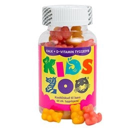 Tygge vitaminpille, kalk + d-vitamin, Kids Zoo