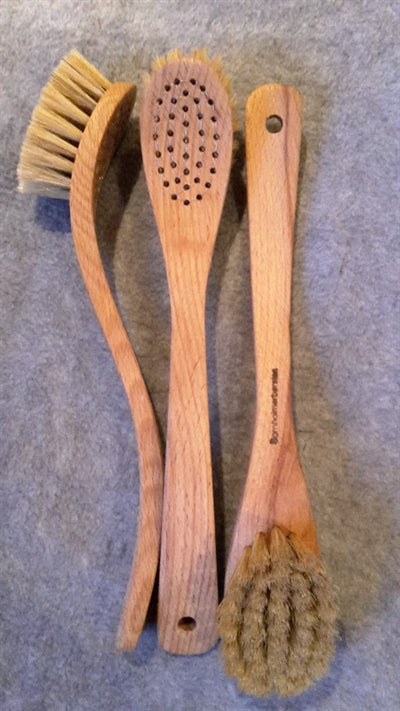 Opvaskebørste Svaj (Grovbørste) m/ Lyse vildsvinehår 26 cm Olieret bøgetræ, Bornholmerbørsten
