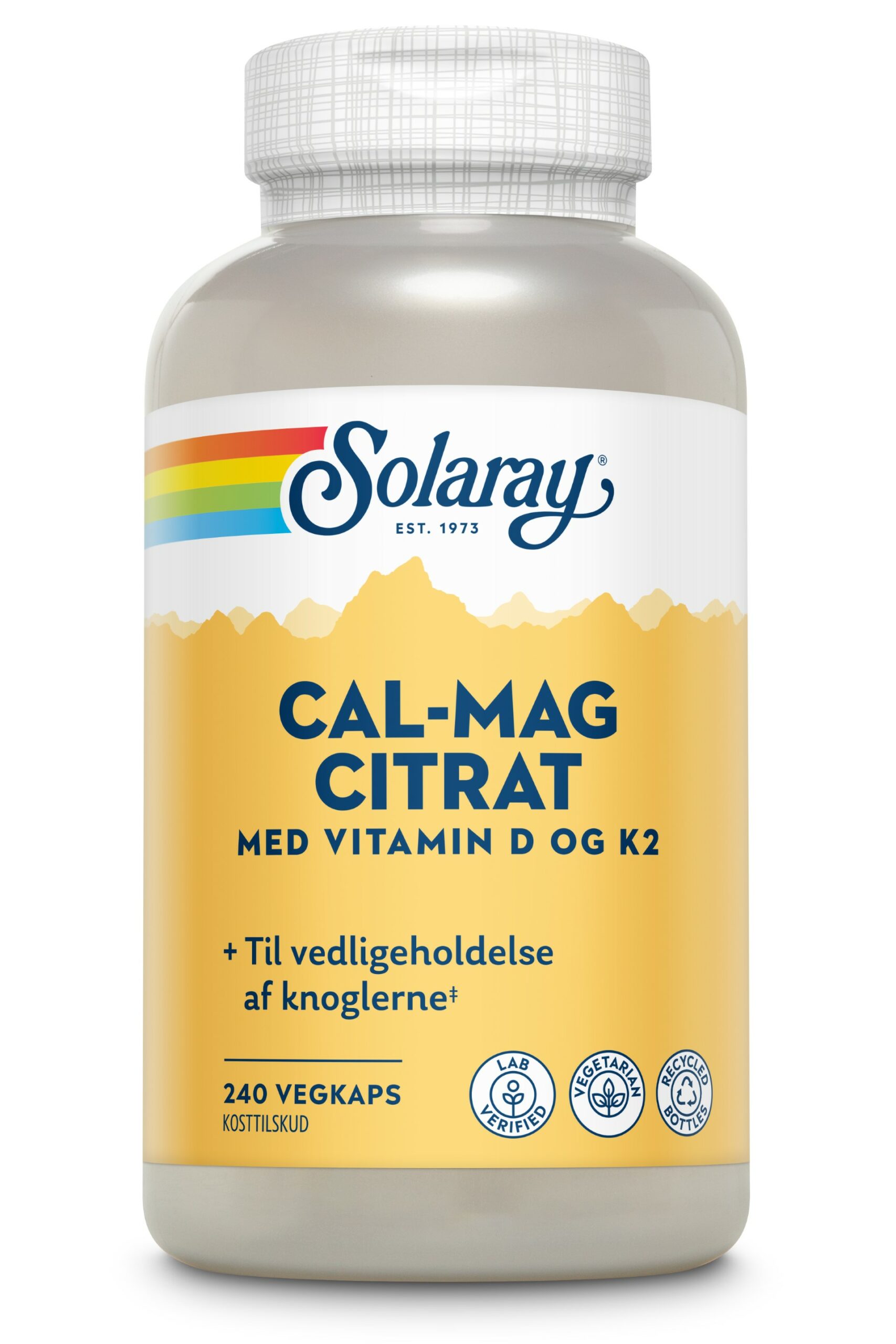 Cal-Mag m. D + K2, 240 kap., Solaray